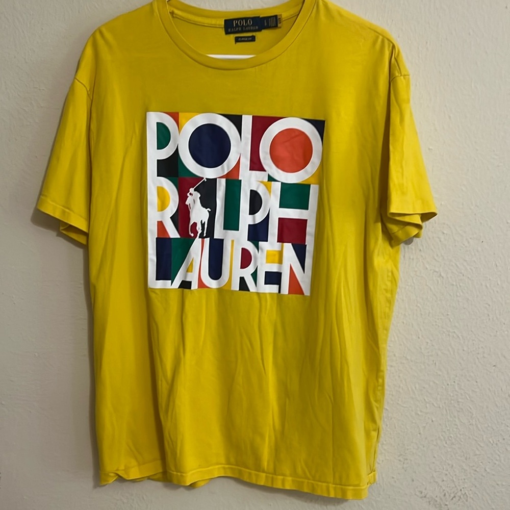 Bright yellow Ralph Lauren shirt